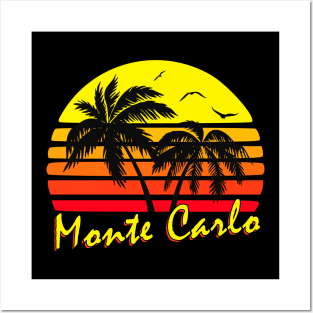 Monte Carlo Retro Sunset Posters and Art